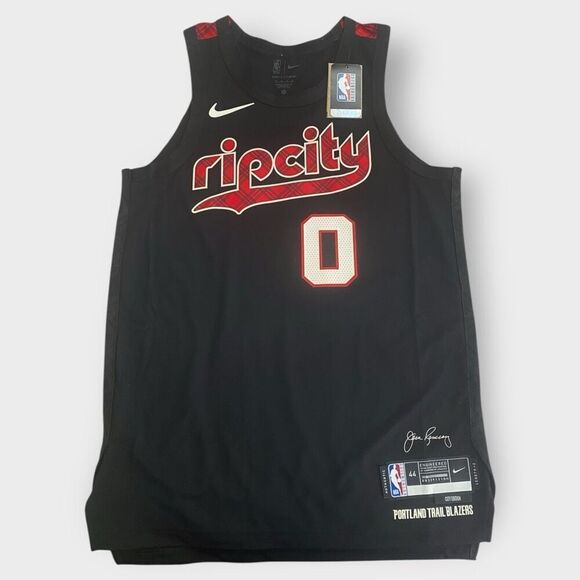 Nike Portland Trailblazers Damian Lillard City Edition Jersey Mens 44 DX8774-010 - Picture 1 of 12